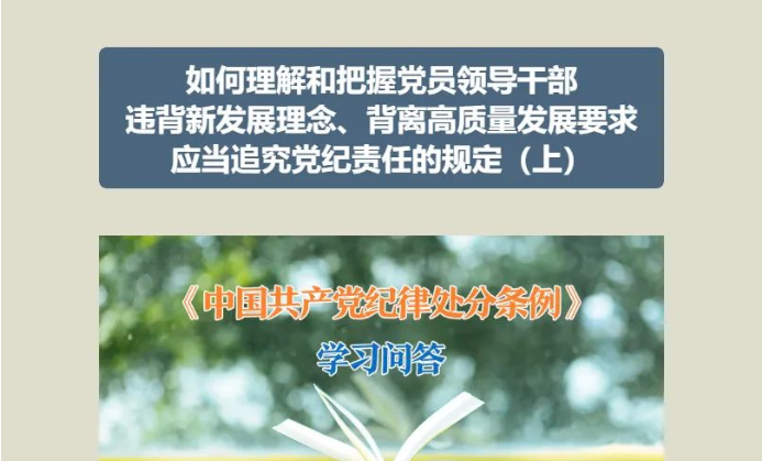 黨紀學習教育 | 如何理解和把握黨員領導干部違背新發(fā)展理念、背離高質量發(fā)展要求應